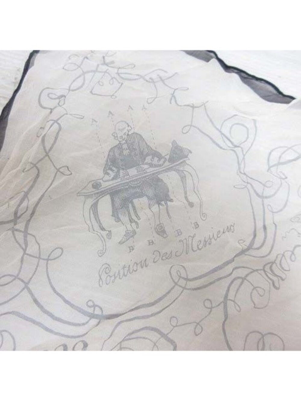Hermes Gavroche 45 Book of Art L'art D'ecrire Silk Scarf Off White See Through - Picture 4 of 7